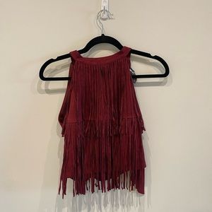 Fringe suede Halter Top